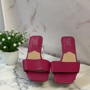 Franco Sarto Pink Cruella Slide Sandal Size 6.5